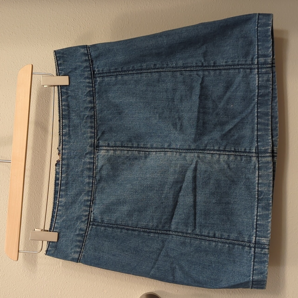 Free People A line denim mini skirt